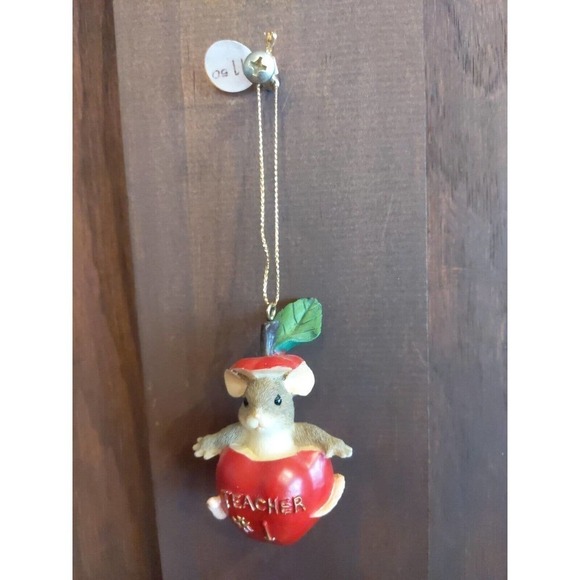 Charming Tails Teacher Christmas Gift Ornaments set of 2 - Picture 2 of 6